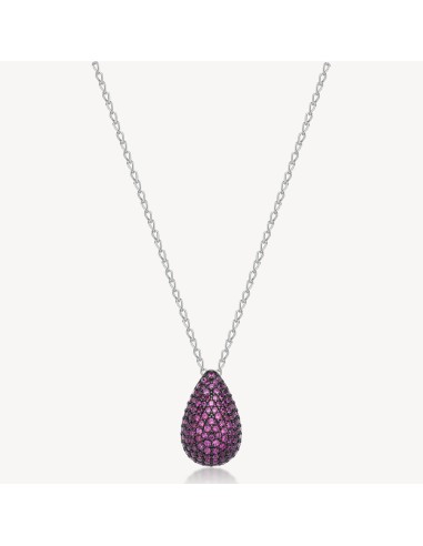 Collana BROSWAY FANCY in argento 925 e cubic zirconia ruby pendente...