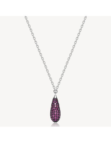 Collana BROSWAY FANCY in argento 925 e cubic zirconia ruby pendente...