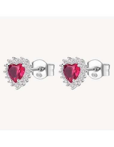 Orecchini BROSWAY FANCY in argento 925 e cubic zirconia ruby e bian...