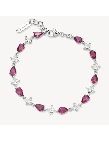 Bracciale BROSWAY FANCY in argento 925 e cubic zirconia ruby e bian...