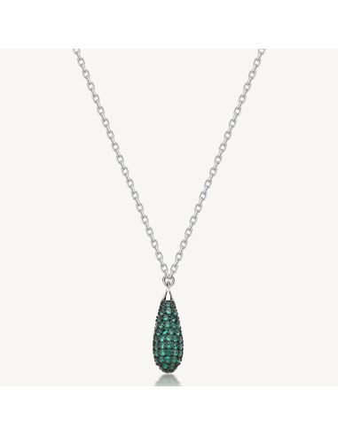 Collana BROSWAY FANCY in argento 925 e cubic zirconia emerald pende...