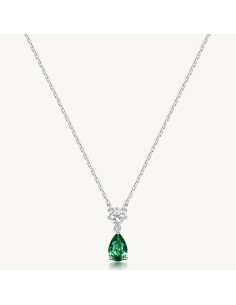 Collana BROSWAY FANCY in argento 925 e cubic zirconia emerald e bia...