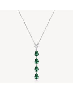 Collana BROSWAY FANCY in argento 925 e cubic zirconia bianchi e eme...