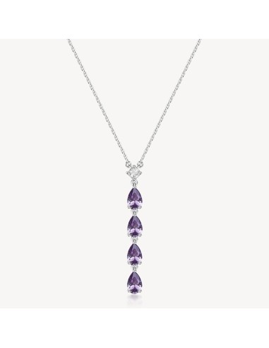 Collana BROSWAY FANCY in argento 925 e cubic zirconia bianchi e ame...