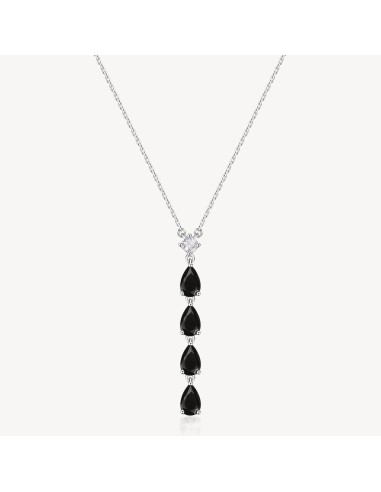 Collana BROSWAY FANCY in argento 925 e cubic zirconia bianchi e ner...