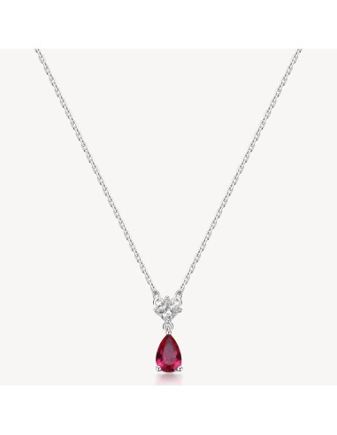 Collana BROSWAY FANCY in argento 925 e cubic zirconia bianchi e rub...