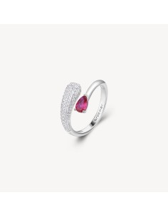 Anello BROSWAY FANCY in argento 925 e cubic zirconia bianchi e ruby...