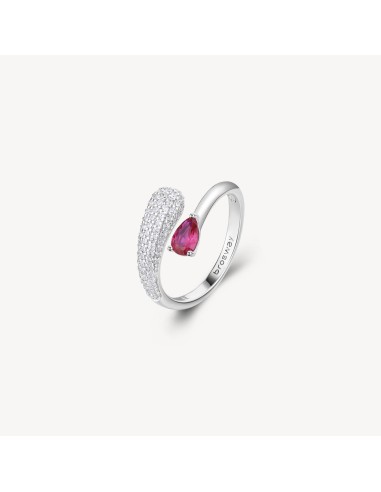 Anello BROSWAY FANCY in argento 925 e cubic zirconia bianchi e ruby...