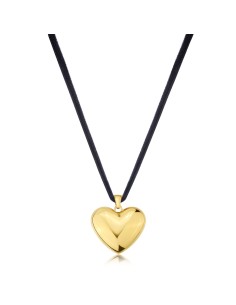 Chocker S'AGAPO Stellar SSE16 in velluto nero con pendente cuore go...