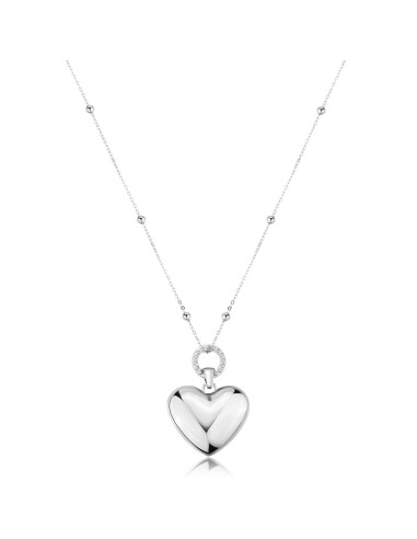 Collana S'AGAPO Stellar SSE13 in acciaio 316L con pendente cuore on...