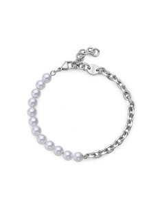 Bracciale catena Uomo S'AGAPO Atlas SAT11 in acciaio 316L con perle...