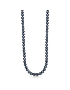 Collana Uomo S'AGAPO Atlas SAT04 in acciaio 316L pvd rutenio con pe...