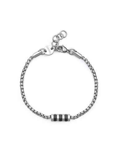 Bracciale Uomo S'AGAPO Ripple SRP80 in acciaio 316L con centrale on...