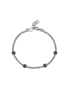 Collana Uomo S'AGAPO' Ripple SRP86 in acciaio 316L con dettagli rut...