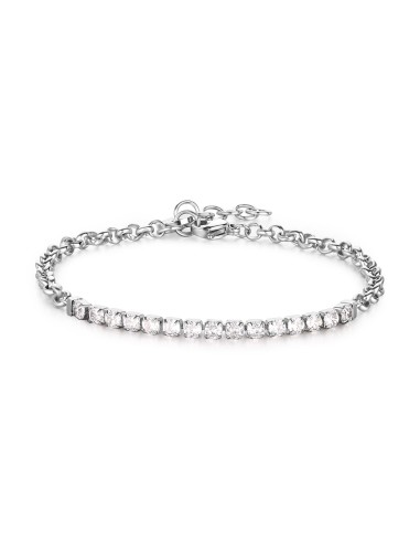 Bracciale Uomo S'AGAPO' Tricky SKT01 in acciaio 316L con centrale t...