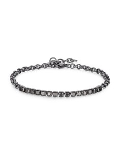 Bracciale Uomo S'AGAPO' Tricky SKT04 in acciaio 316L pvd rutenio co...