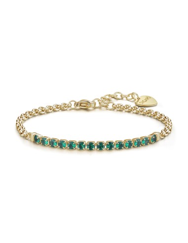 Bracciale S'AGAPO' Dazzly SDZ88 in acciaio 316L dorato con centrale...