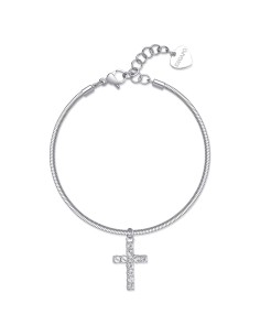 Bracciale S'AGAPO' Dazzly SDZ78 in acciaio 316L con croce only 21,0...