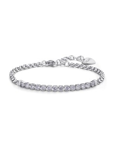 Bracciale S'AGAPO' Dazzly SDZ82 in acciaio 316L con centrale  a sol...