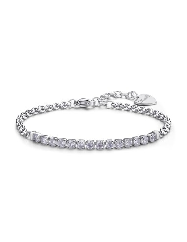 Bracciale S'AGAPO' Dazzly SDZ82 in acciaio 316L con centrale only 1...