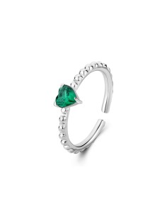Anello regolabile S'AGAPO' Dazzly SDZ128 in acciaio 316L con cuore ...