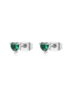 Orecchini S'AGAPO' Dazzly SDZ109 in acciaio 316L con cuore emerald ...