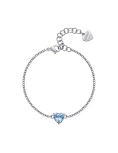 Bracciale S'AGAPO' Dazzly SDZ70 in acciaio 316L con cuore colore ac...