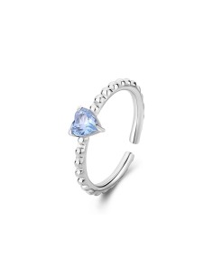 Anello regolabile S'AGAPO' Dazzly SDZ127 in acciaio 316L con cuore ...