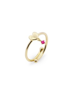 Anello regolabile RUE DES MILLE Essence in argento 925 dorato Cuore...