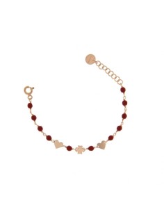Bracciale neonato RUE DES MILLE in argento 925 rosato e palline ros...