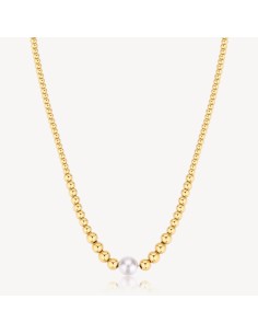 Collana BROSWAY Perfect BPC04 in acciaio 316L dorato con sfere e pe...