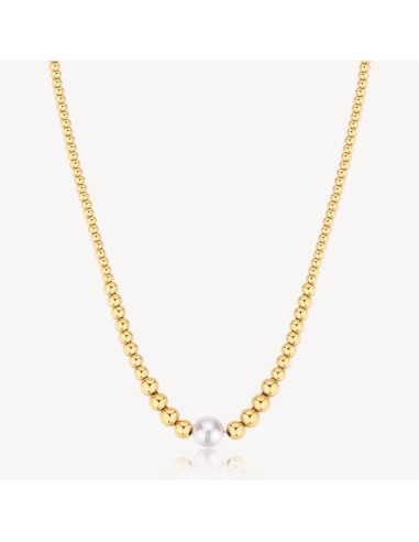 Collana BROSWAY Perfect BPC04 in acciaio 316L dorato con sfere e pe...