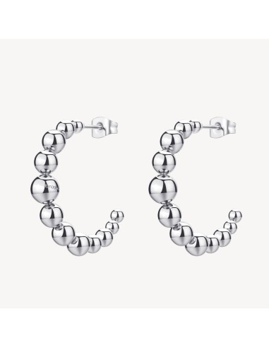 Orecchini a cerchio BROSWAY Perfect BPC28 in acciaio 316L con sfere...