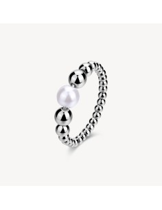 Anello BROSWAY Perfect BPC34B in acciaio 316L con sfere e perla Mis...