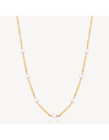 Collana BROSWAY Affinity BFF161 in acciaio 316L dorato con perle on...
