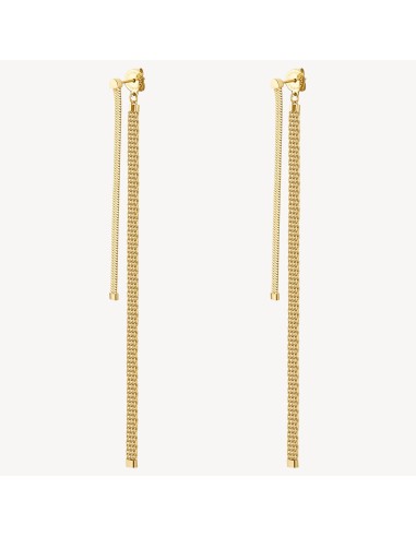 Orecchini pendenti lunghi BROSWAY Essential in Acciaio 316L dorato ...
