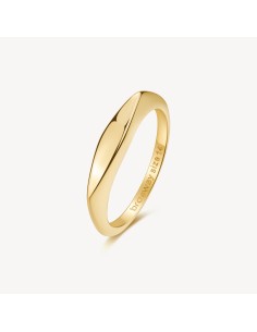 Anello sigillo BROSWAY Essential in Acciaio 316L dorato BNL122C Mis...
