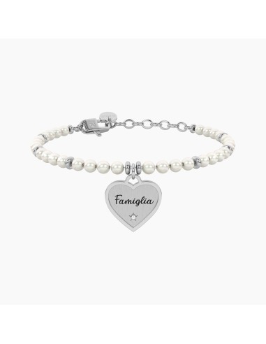 Bracciale regolabile KIDULT Family 732338 in acciaio con perle di c...