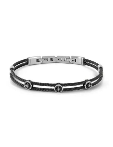 Bracciale Uomo NOMINATION Sealover in acciaio satinato e dettagli p...