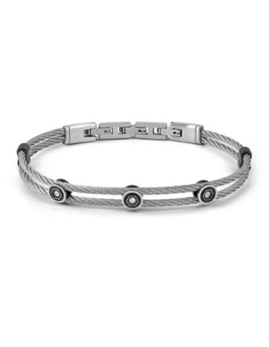 Bracciale Uomo NOMINATION Sealover in acciaio satinato e dettagli p...