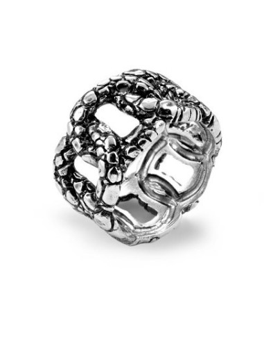 Anello GIOVANNI RASPINI Fascia Intrecci Coccodrillo in argento 925 ...
