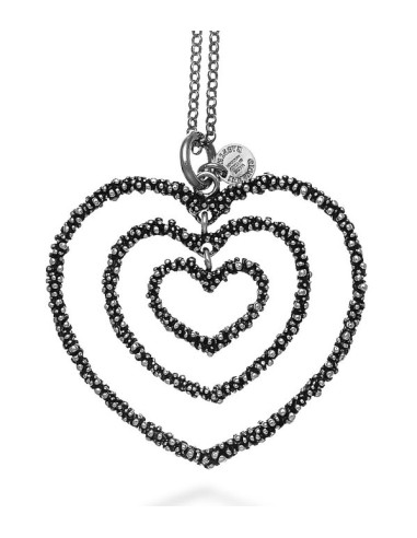 Collana lunga GIOVANNI RASPINI Pendente Labirinto Cuori in argento ...