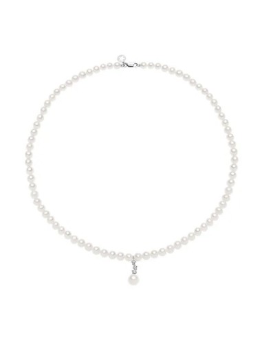 Acquista Collana COMETE GIOIELLI con perle oro bianco 18Kt con pend...