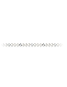 Bracciale in oro bianco con perle e sfere in oro bianco B-299BL onl...