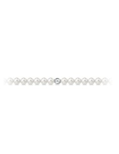 Bracciale in oro bianco con perle e sfera in oro bianco B-297BL onl...