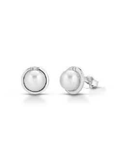 Orecchini in oro con diamanti naturali e perle B-3073B/2 only 279,3...