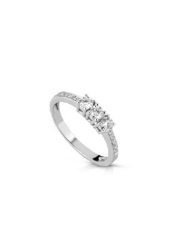 Acquista Anello trilogy in oro bianco 18Kt con diamanti naturali C-...