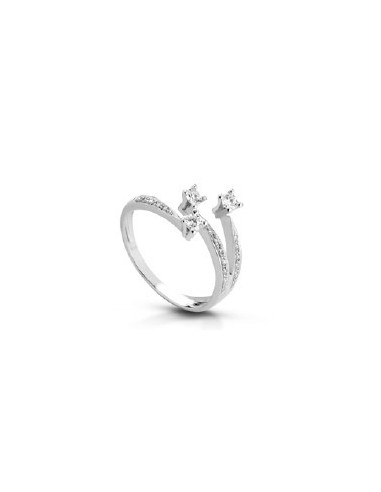 Acquista Anello trilogy in oro bianco 18Kt con diamanti naturali C-...