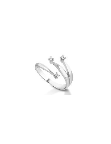 Anello trilogy in oro bianco 18Kt con diamanti naturali C-8306021 o...