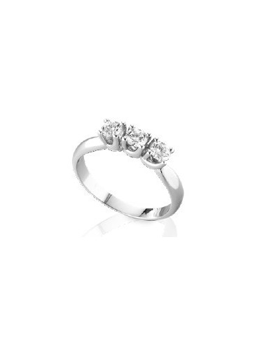 Acquista Anello trilogy in oro bianco 18Kt con diamanti naturali C-...